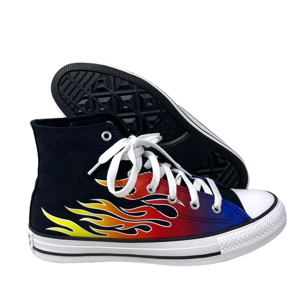 Converse Chuck Taylor High Shoes Women Kids Black Canvas Sneakers Skate A04715F - Picture 5 of 7